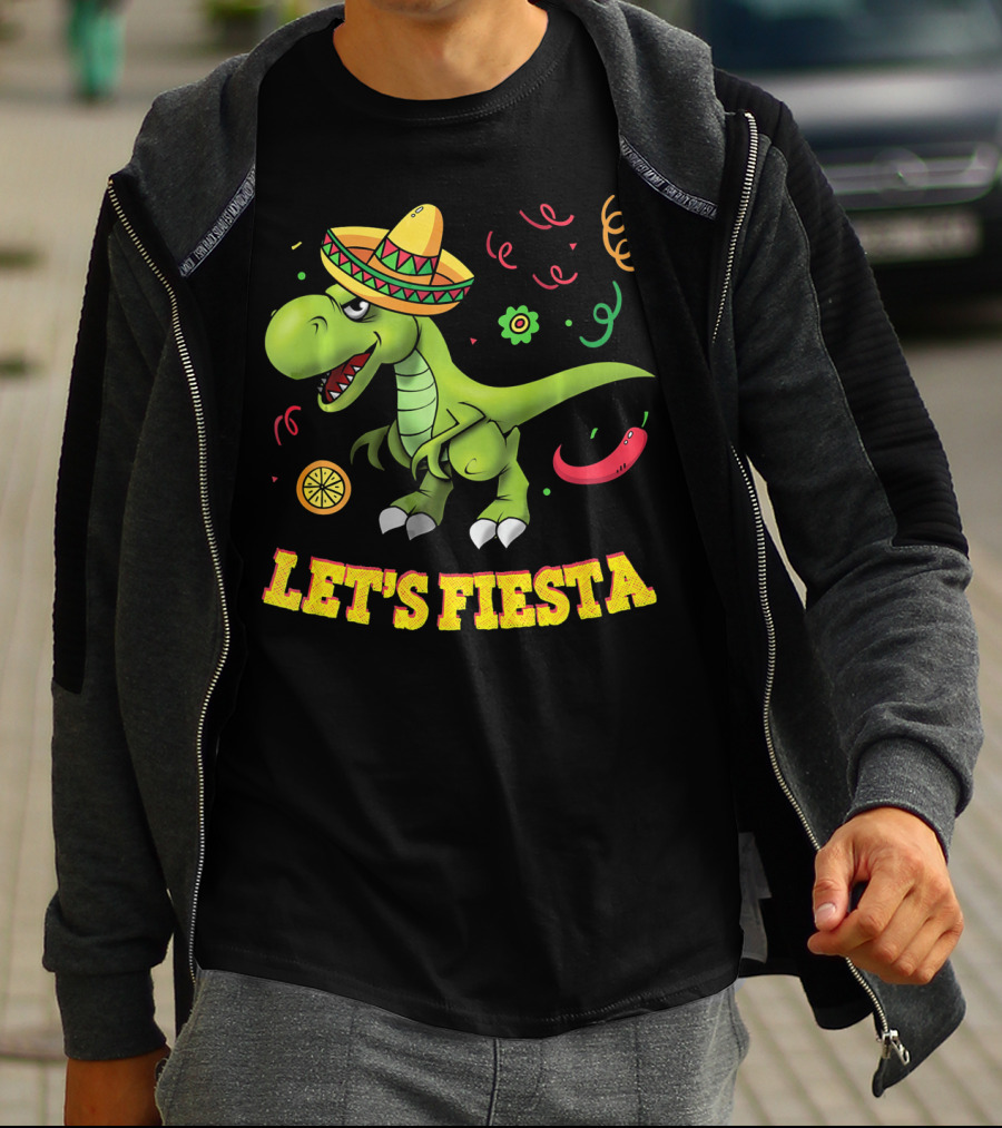Let's Fiesta T Rex Cinco De Mayo Tyrannosaurus Sombrero T-Shirt