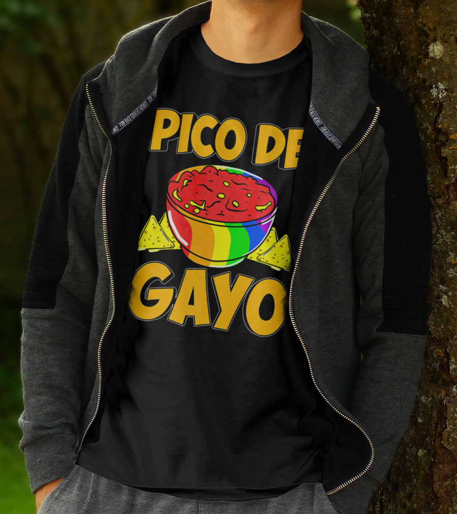 Pico De Gayo Cinco De Mayo Rainbow Salsa Bowl And Tortilla Chips T-Shirt