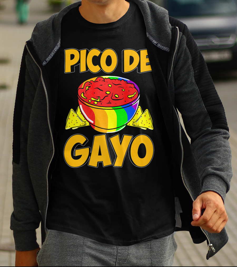 Pico De Gayo Cinco De Mayo Rainbow Salsa Bowl And Tortilla Chips T-Shirt
