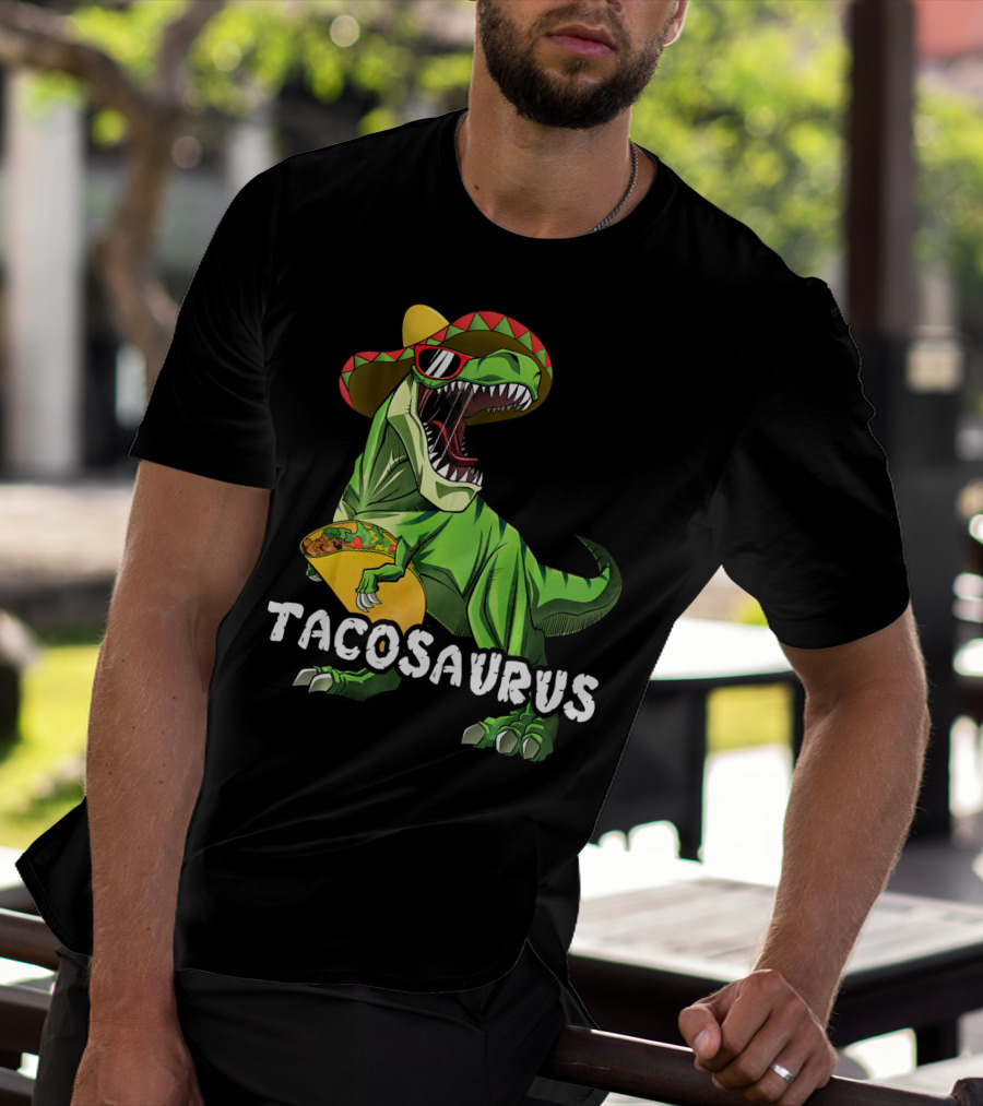 Tacosaurus Cinco De Mayo Rex Tac Dinosaur Sombrero Taco T-Shirt