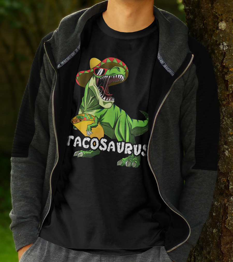 Tacosaurus Cinco De Mayo Rex Tac Dinosaur Sombrero Taco T-Shirt