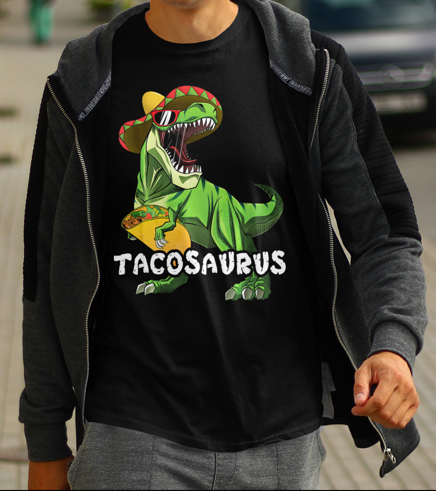 Tacosaurus Cinco De Mayo Rex Tac Dinosaur Sombrero Taco T-Shirt