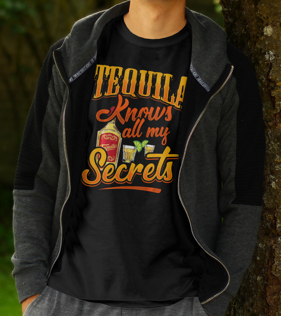 Tequila Knows All My Secrets Cinco De Mayo Party Fun T-Shirt