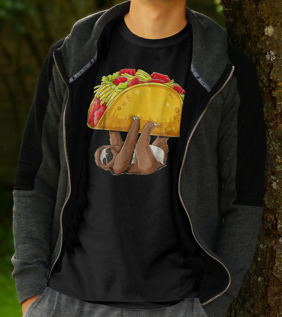 Sloth Hanging From Giant Taco Cinco De Mayo T-Shirt