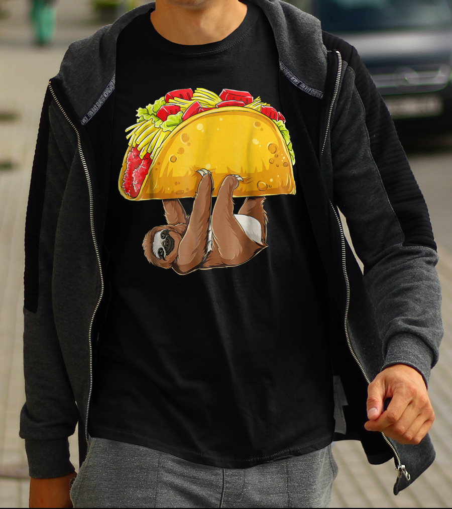Sloth Hanging From Giant Taco Cinco De Mayo T-Shirt