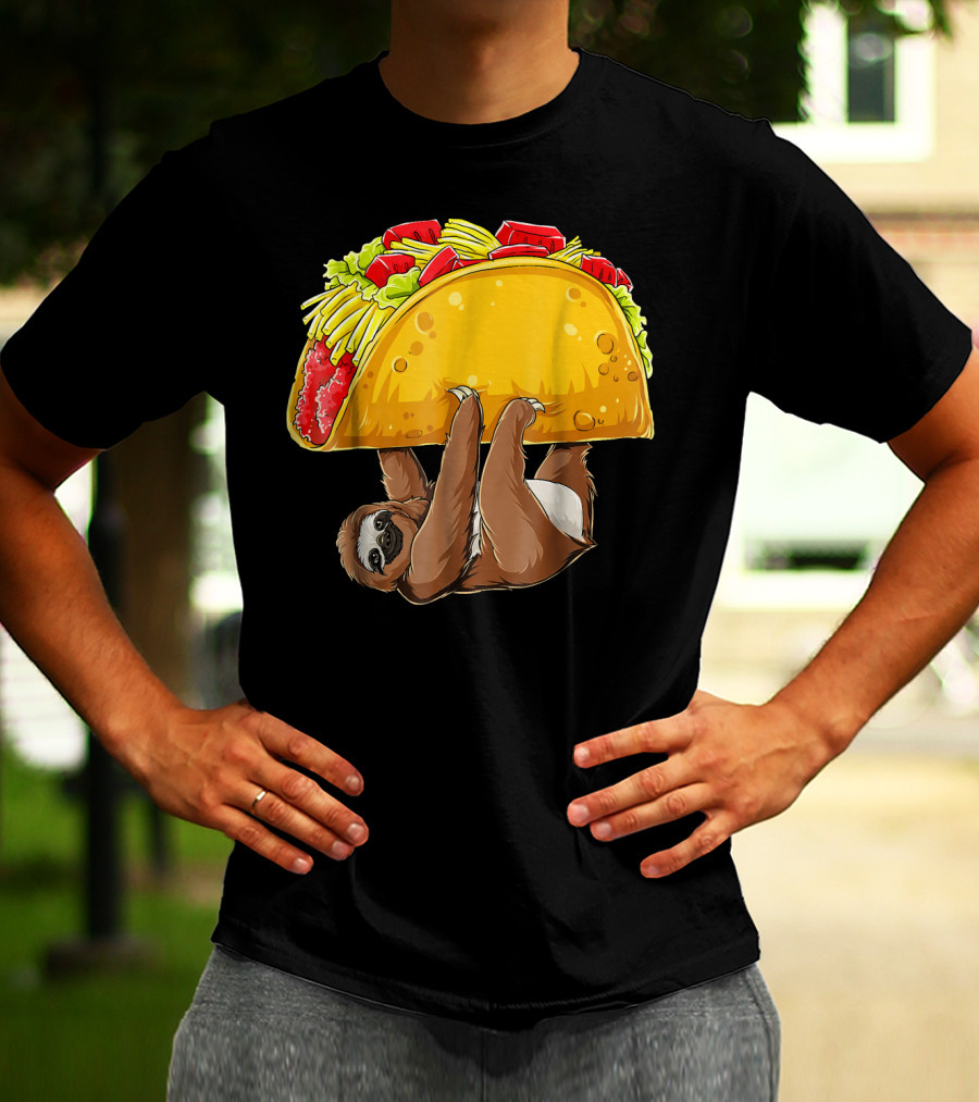 Sloth Hanging From Giant Taco Cinco De Mayo T-Shirt