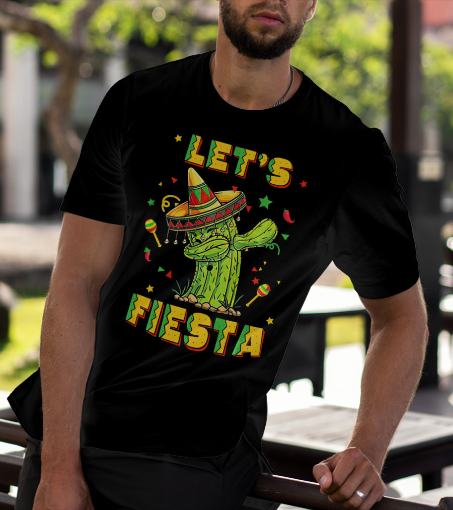 Let's Fiesta Dabbing Cactus Cinco De Mayo T-Shirt