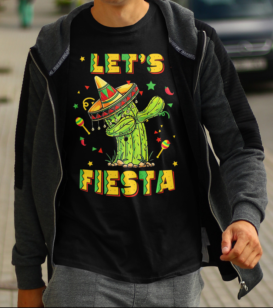 Let's Fiesta Dabbing Cactus Cinco De Mayo T-Shirt