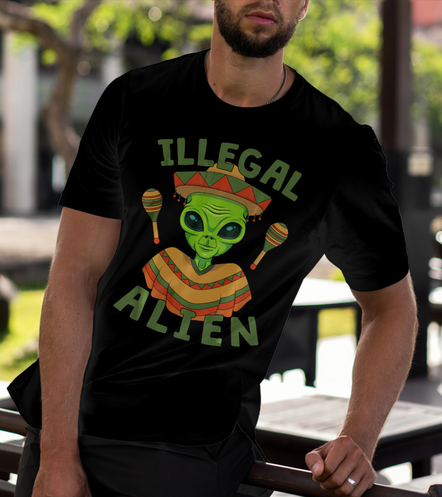 Illegal Alien In Sombrero With Maracas For Cinco De Mayo T-Shirt