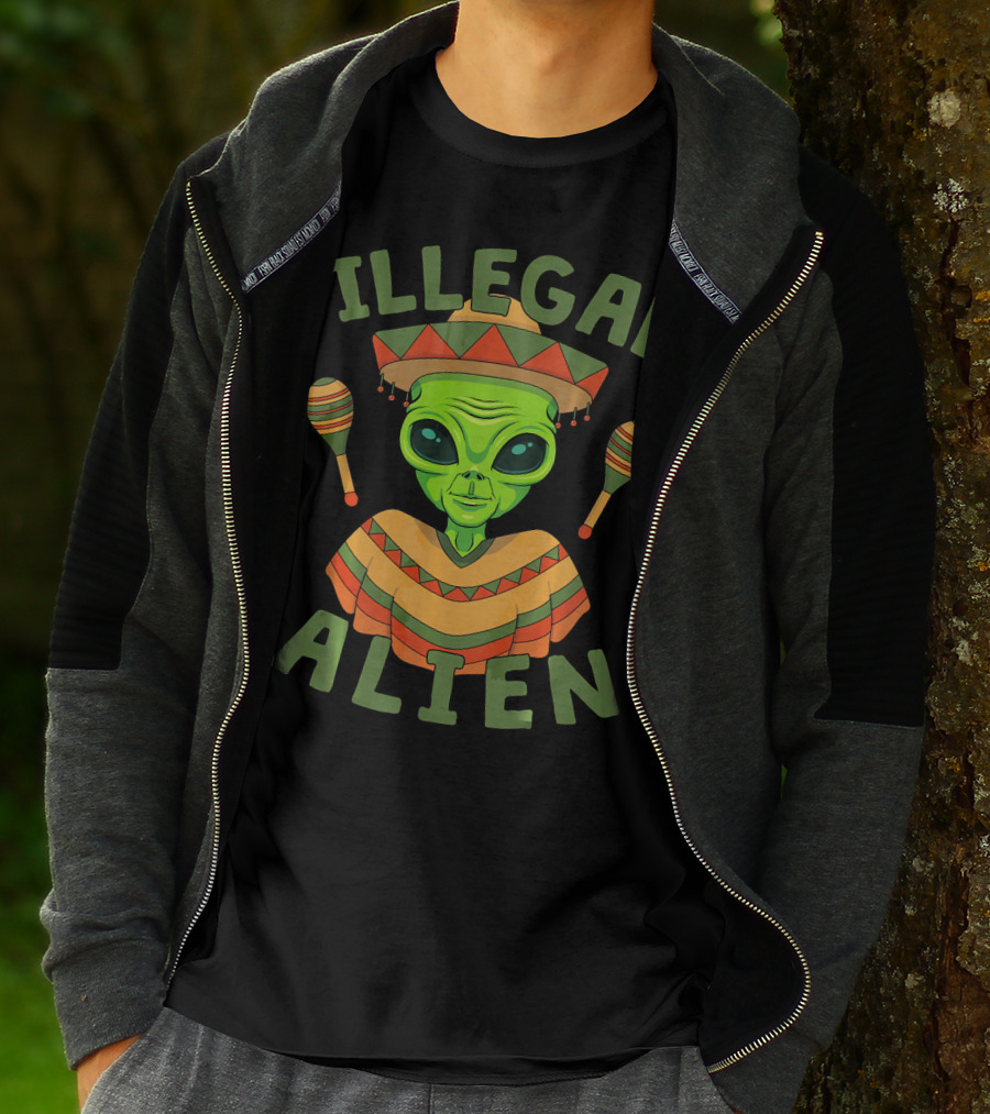 Illegal Alien In Sombrero With Maracas For Cinco De Mayo T-Shirt