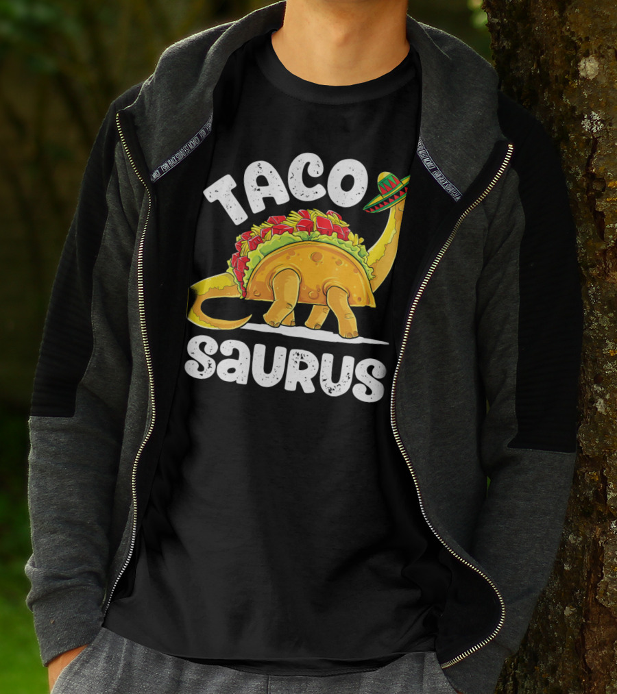 Tacosaurus Sombrero Cinco De Mayo Taco Dinosaur T-Shirt