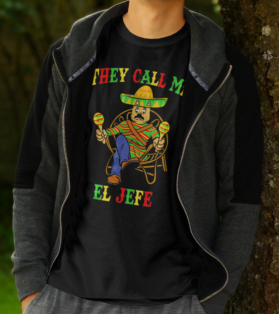 They Call Me El Jefe Yorkshire Terrier Cinco De Mayo T-Shirt