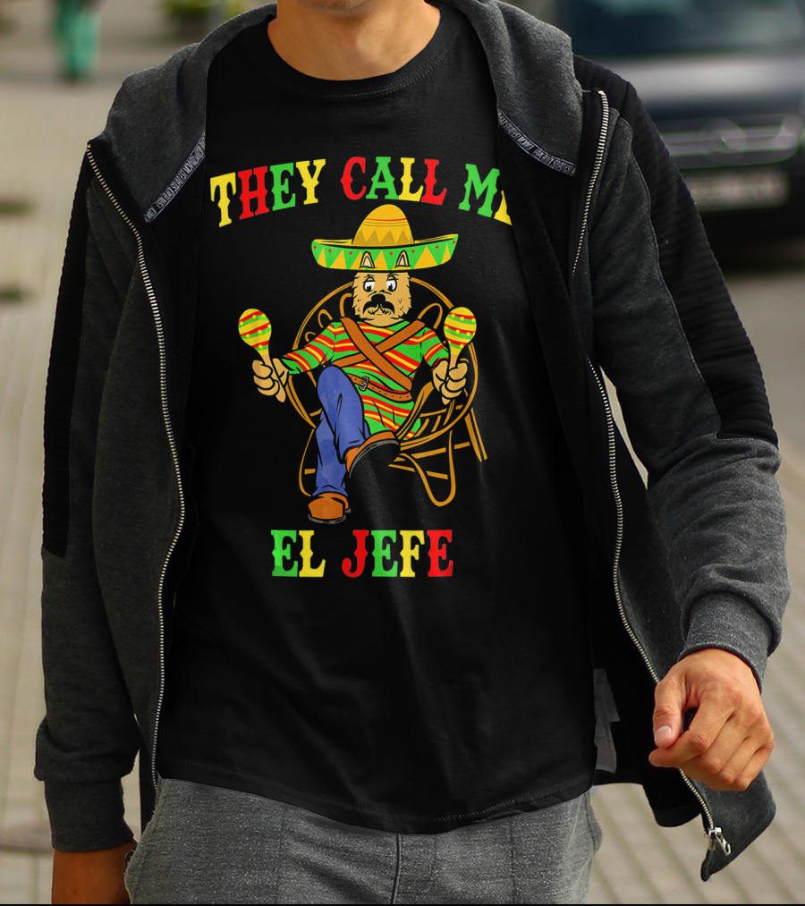 They Call Me El Jefe Yorkshire Terrier Cinco De Mayo T-Shirt