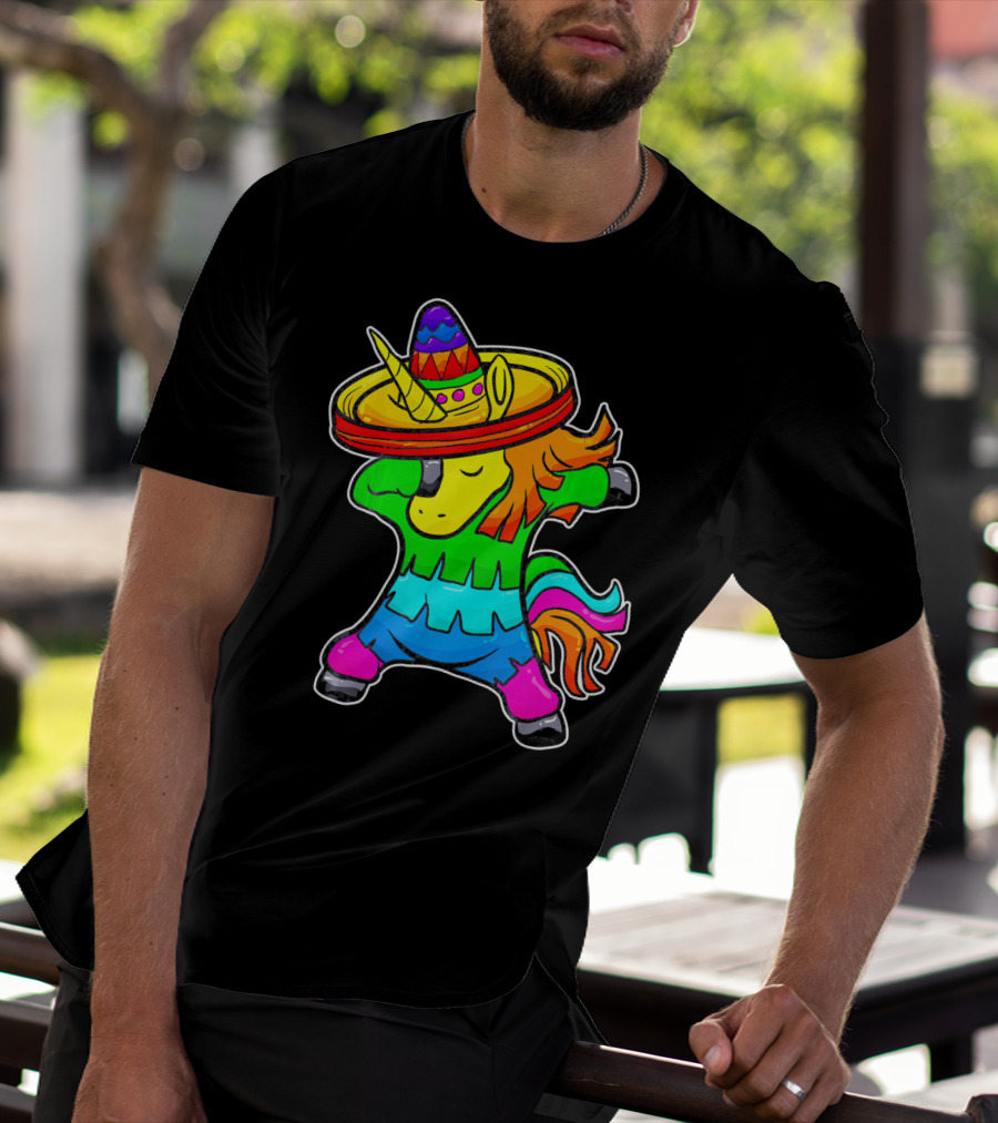 Cinco De Mayo Dabbing Unicorn Sombrero Fiesta T-Shirt