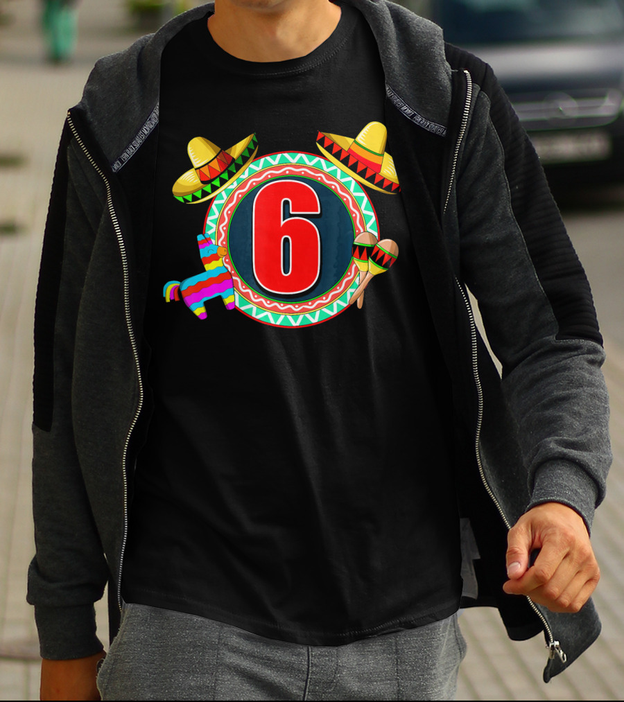 Cinco De Mayo 6 Sombrero Maracas Piñata T-Shirt