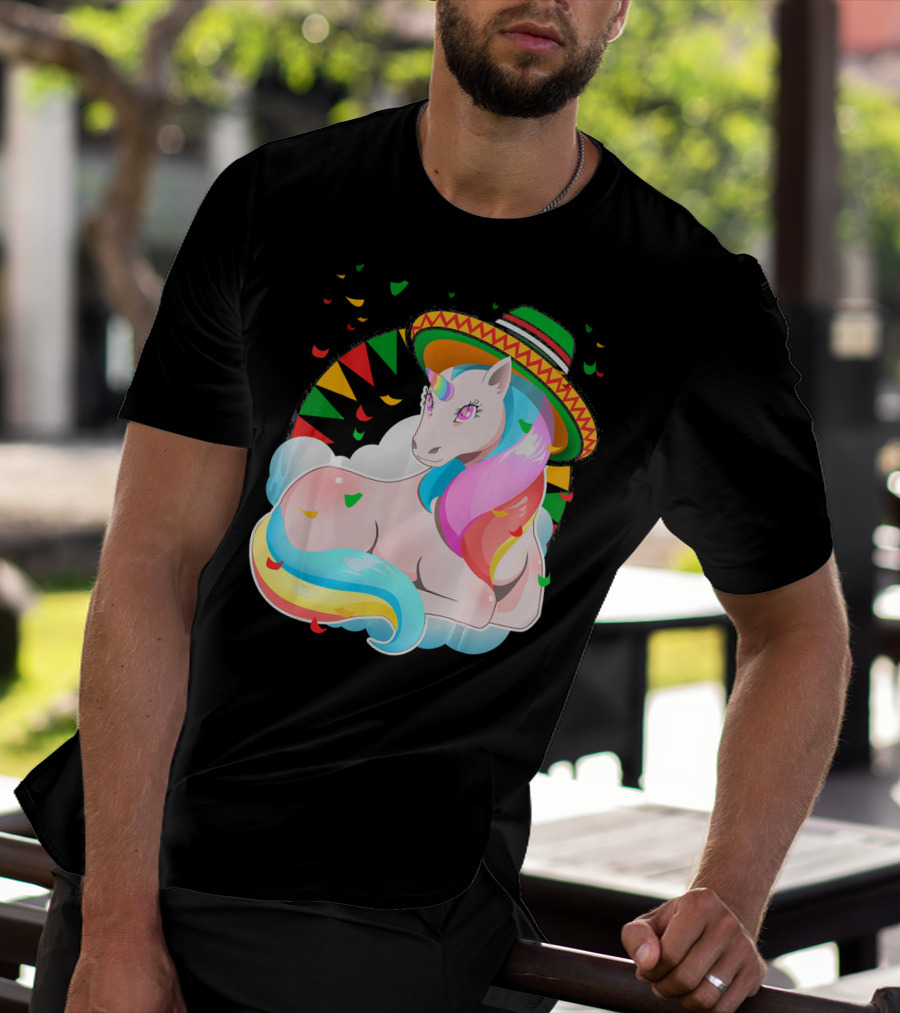 Cinco De Mayo Magical Unicorn Sombrero T-Shirt