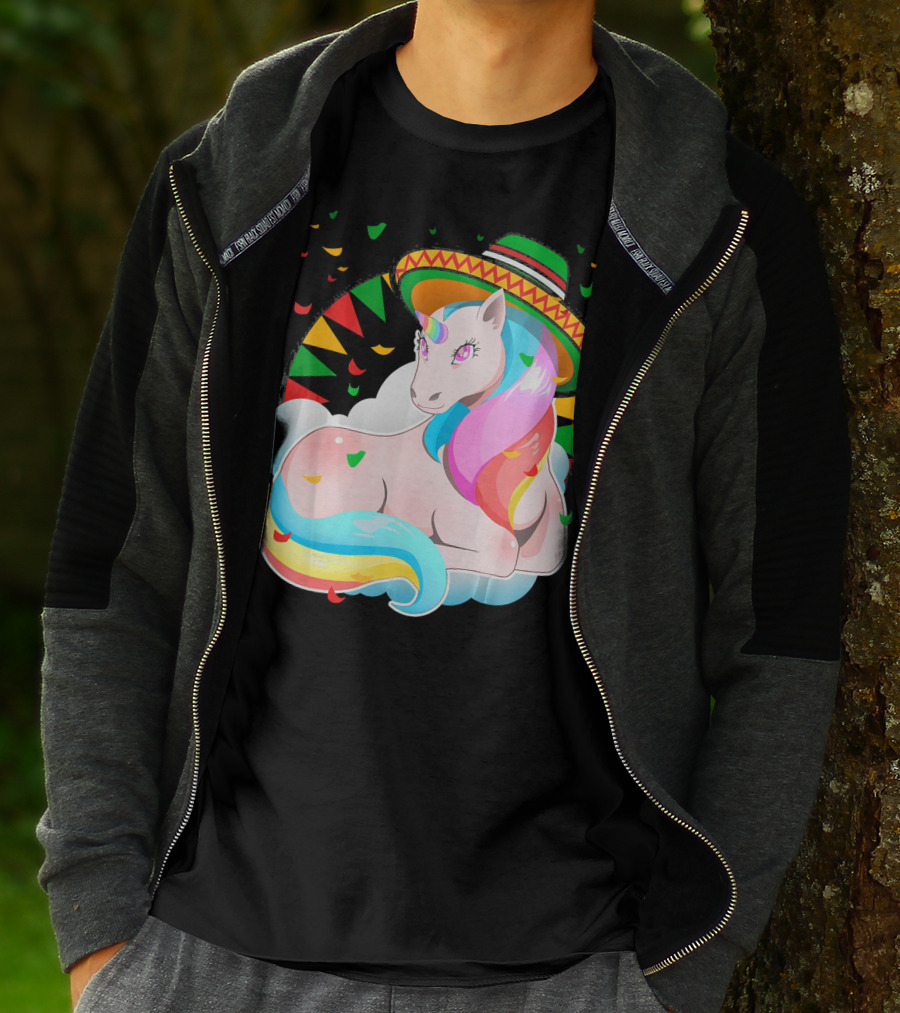 Cinco De Mayo Magical Unicorn Sombrero T-Shirt