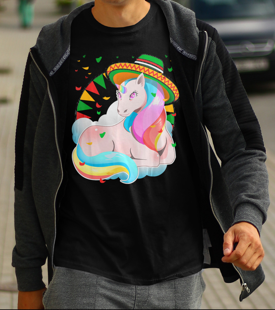 Cinco De Mayo Magical Unicorn Sombrero T-Shirt