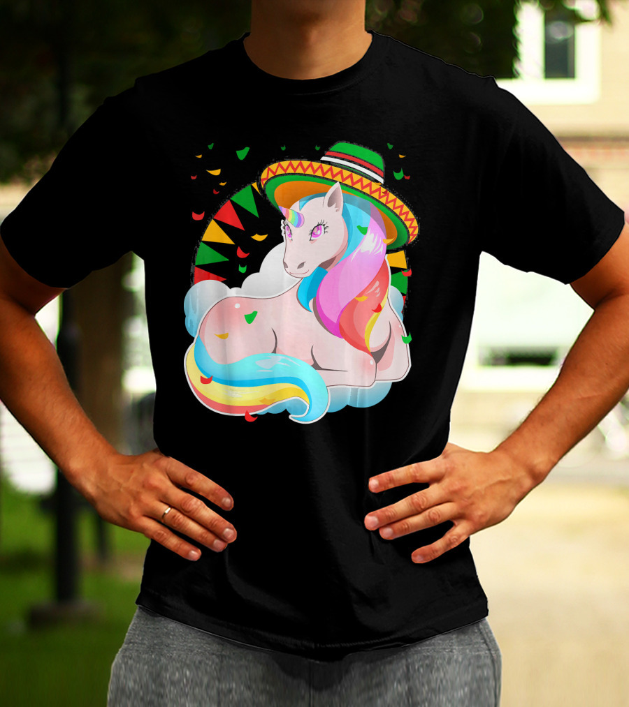 Cinco De Mayo Magical Unicorn Sombrero T-Shirt