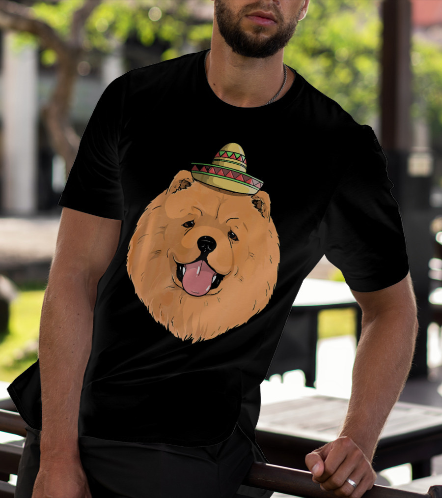 Chow Chow Dog Sombrero Fiesta Cinco De Mayo T-Shirt