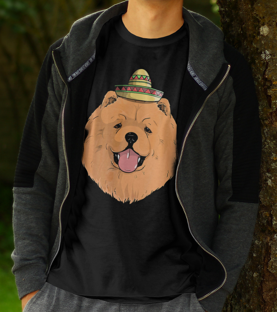 Chow Chow Dog Sombrero Fiesta Cinco De Mayo T-Shirt