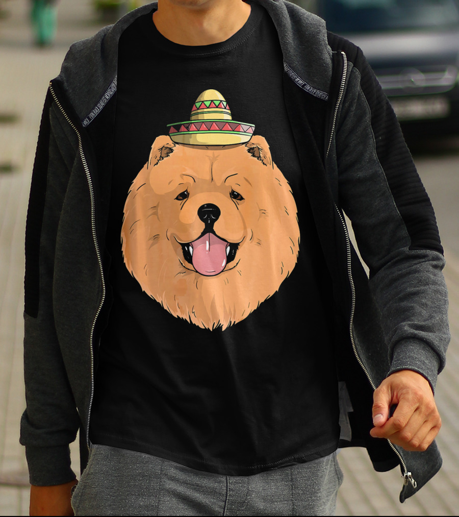 Chow Chow Dog Sombrero Fiesta Cinco De Mayo T-Shirt