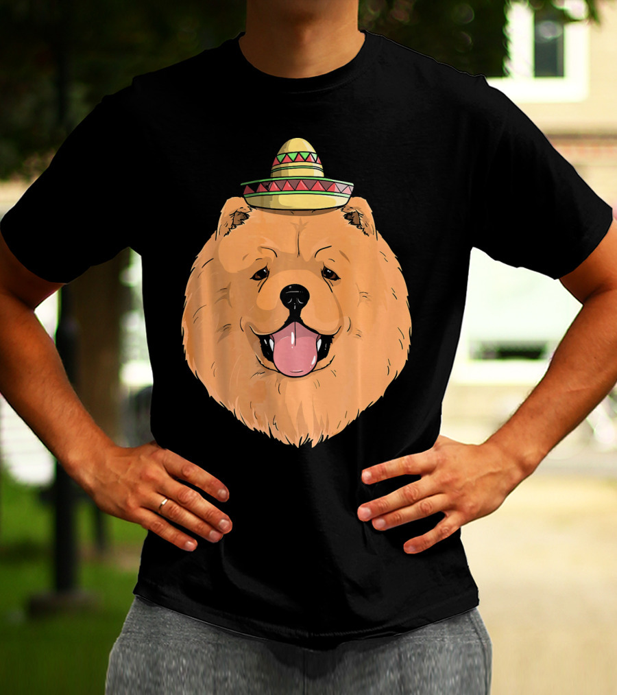 Chow Chow Dog Sombrero Fiesta Cinco De Mayo T-Shirt