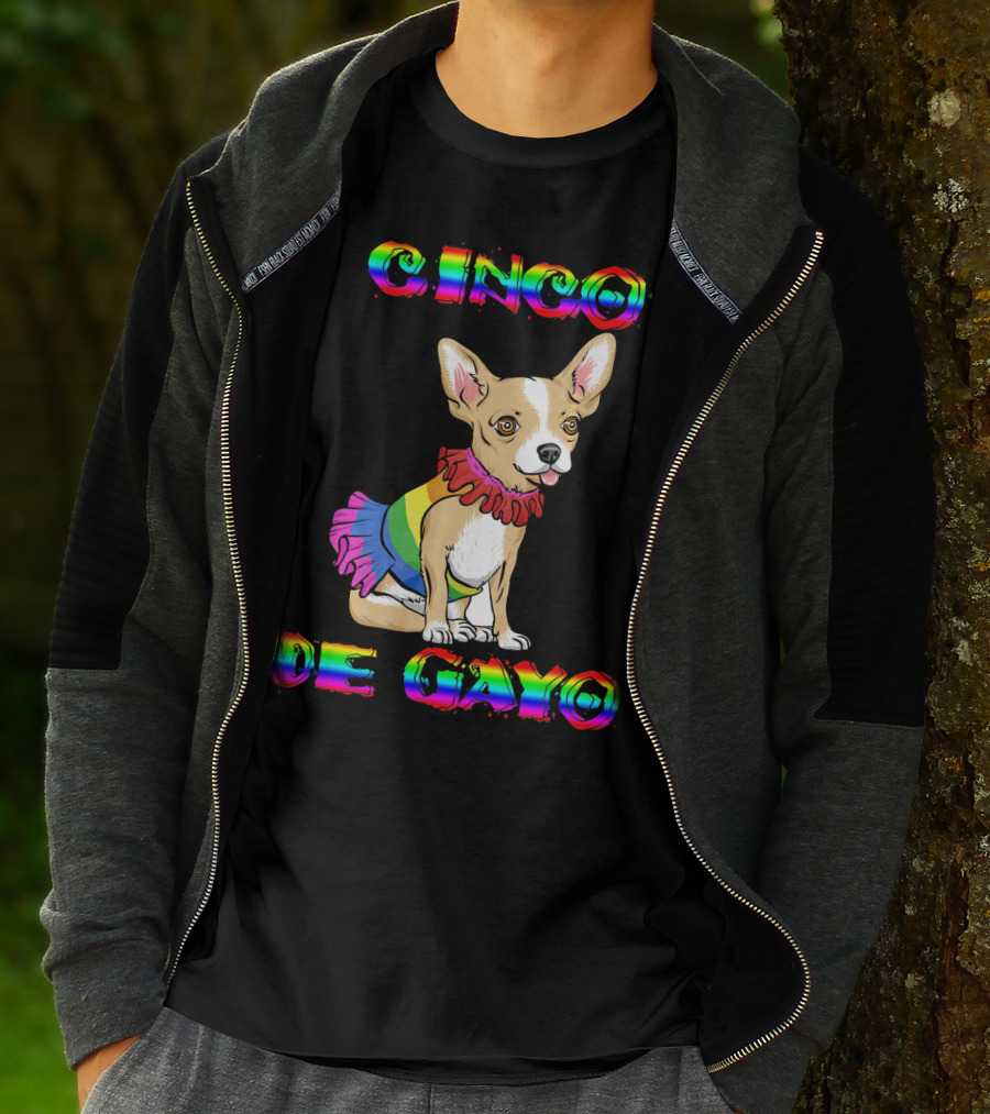 Cinco De Mayo Cinco De Gayo Rainbow Chihuahua T-Shirt