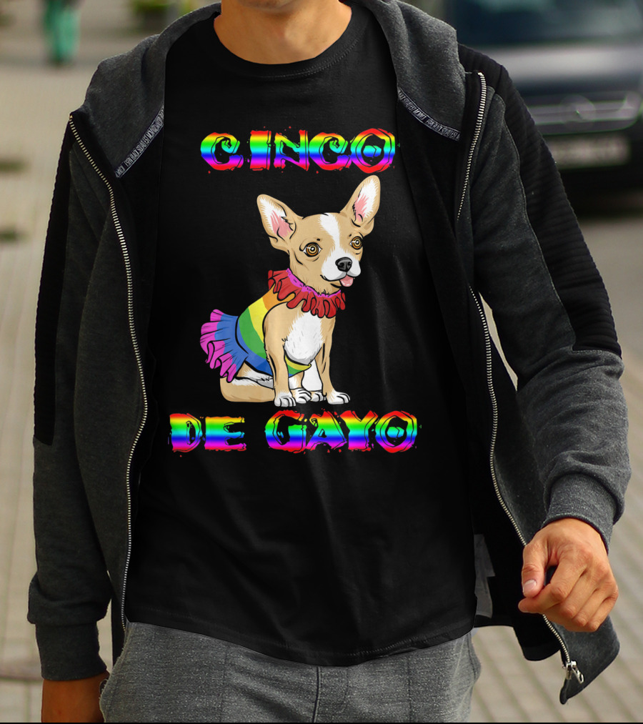 Cinco De Mayo Cinco De Gayo Rainbow Chihuahua T-Shirt