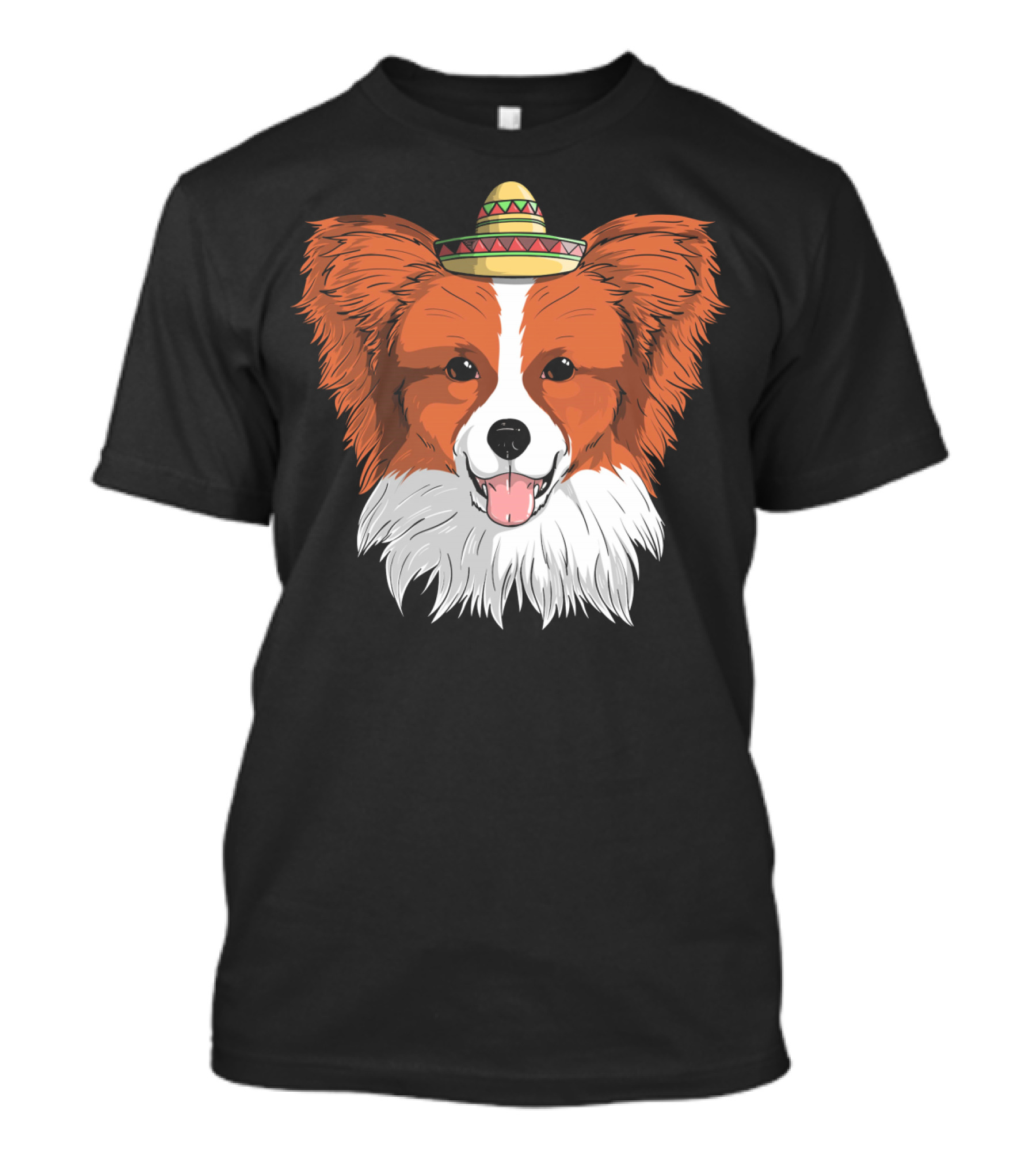 Papillon Dog Sombrero Fiesta Cinco De Mayo T-Shirt