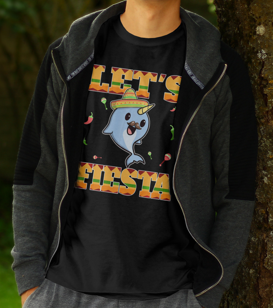 Let's Fiesta Narwhal Cinco De Mayo Mexican Party T-Shirt
