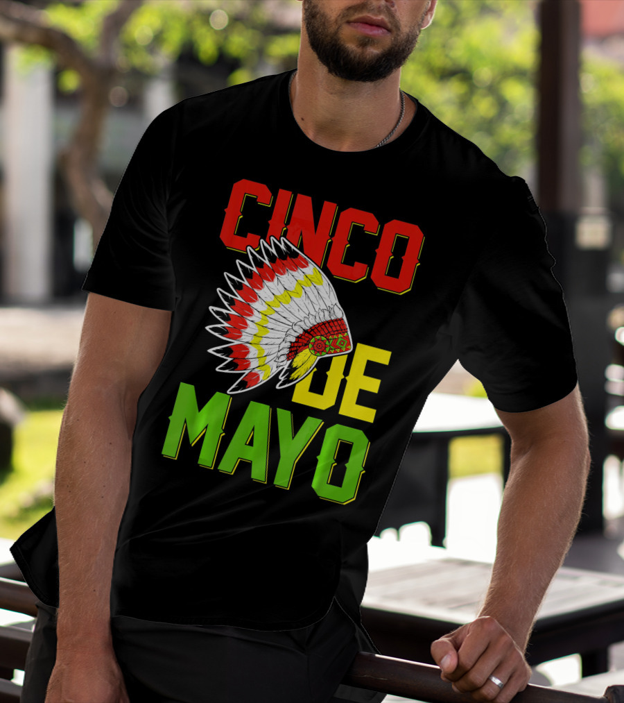 CINCO DE MAYO Native American Headdress T-Shirt