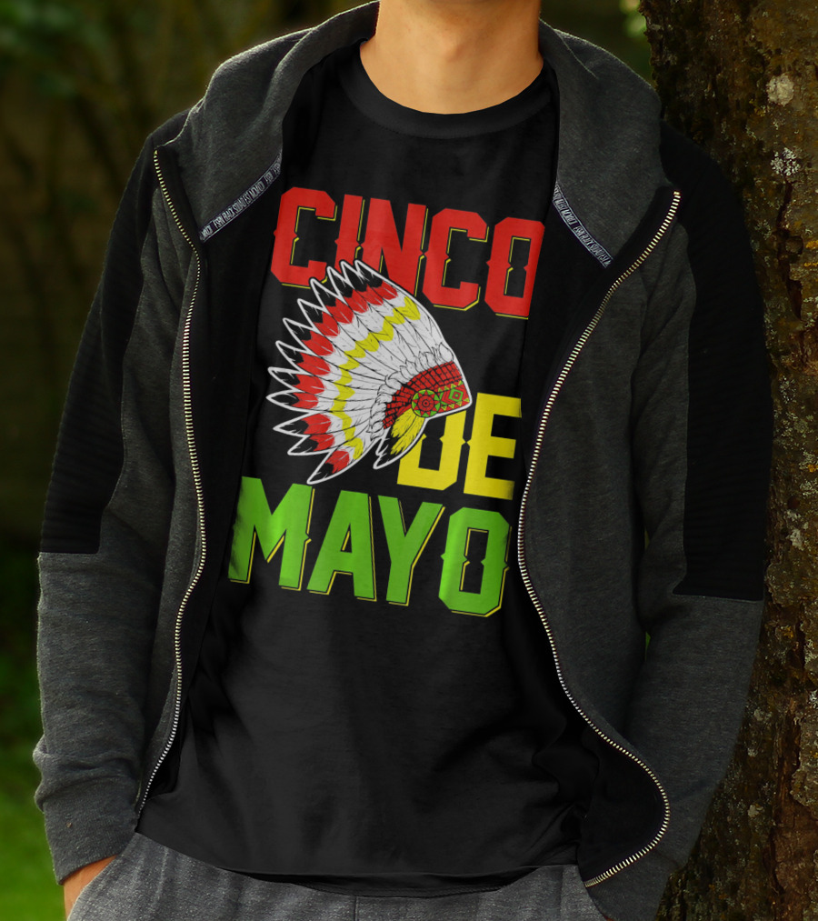 CINCO DE MAYO Native American Headdress T-Shirt