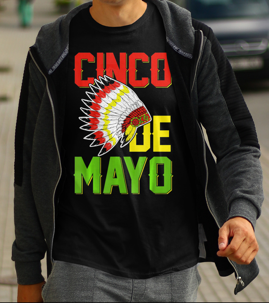 CINCO DE MAYO Native American Headdress T-Shirt