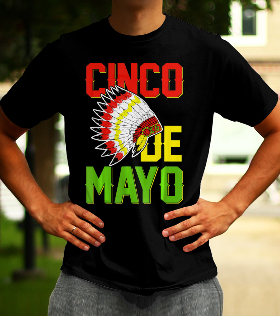 CINCO DE MAYO Native American Headdress T-Shirt