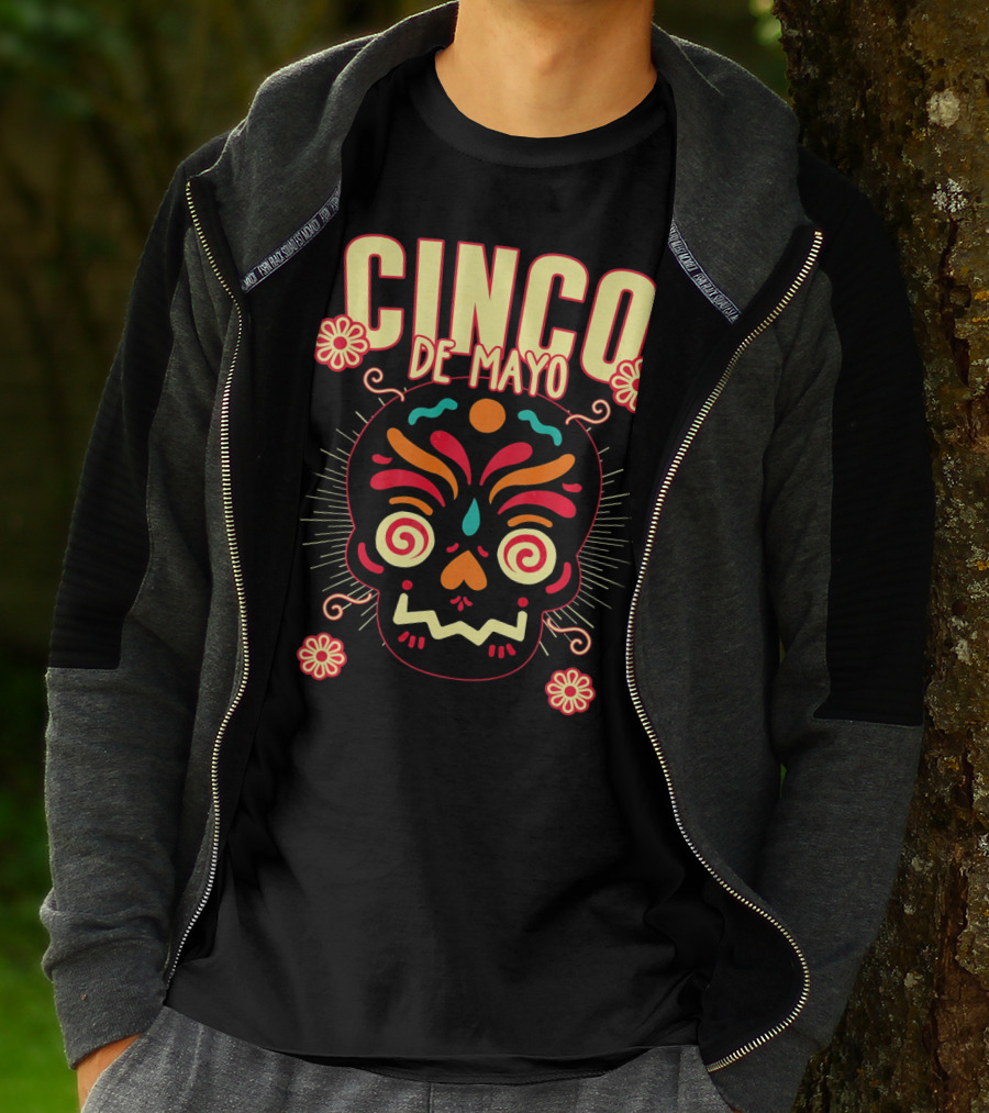 Cinco De Mayo Skull Design For Senor Senora And Sen T-Shirt