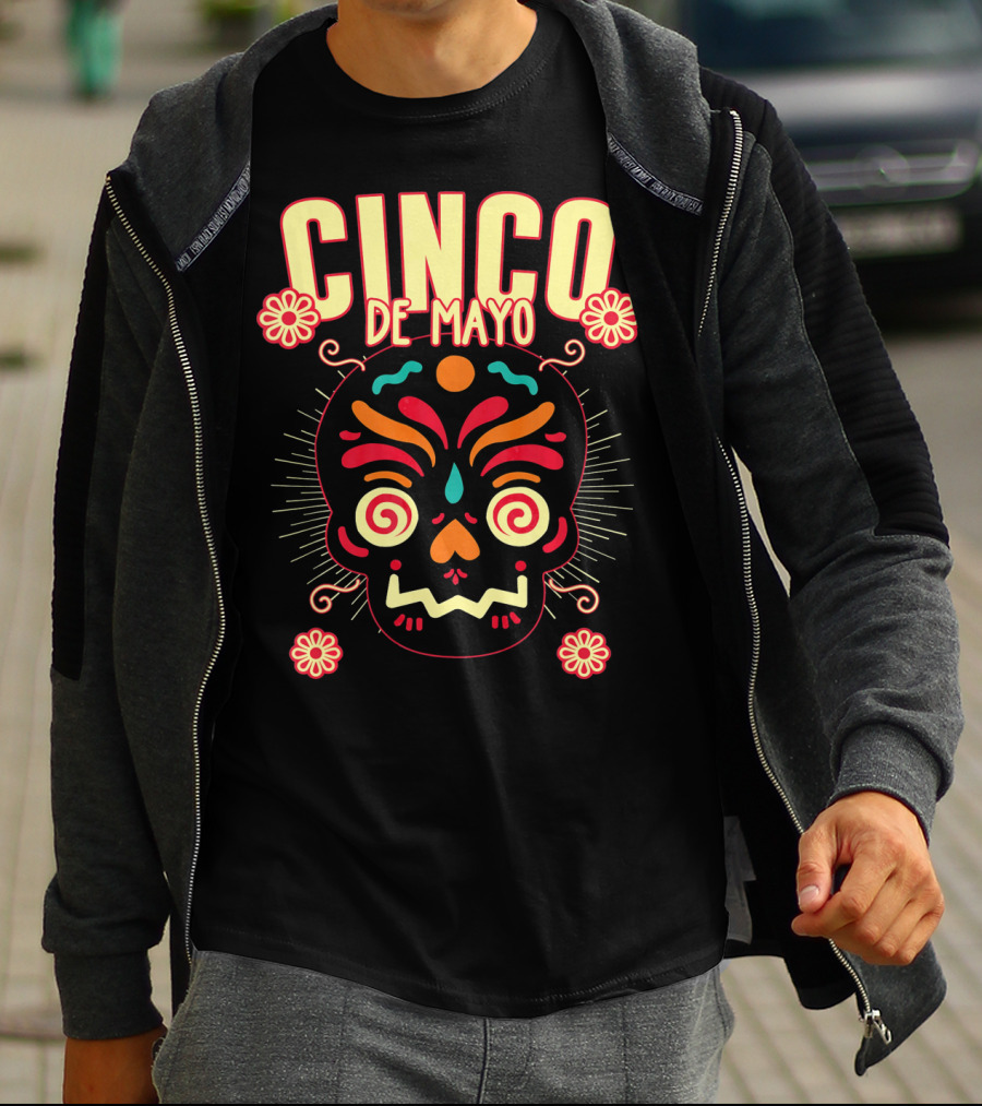 Cinco De Mayo Skull Design For Senor Senora And Sen T-Shirt