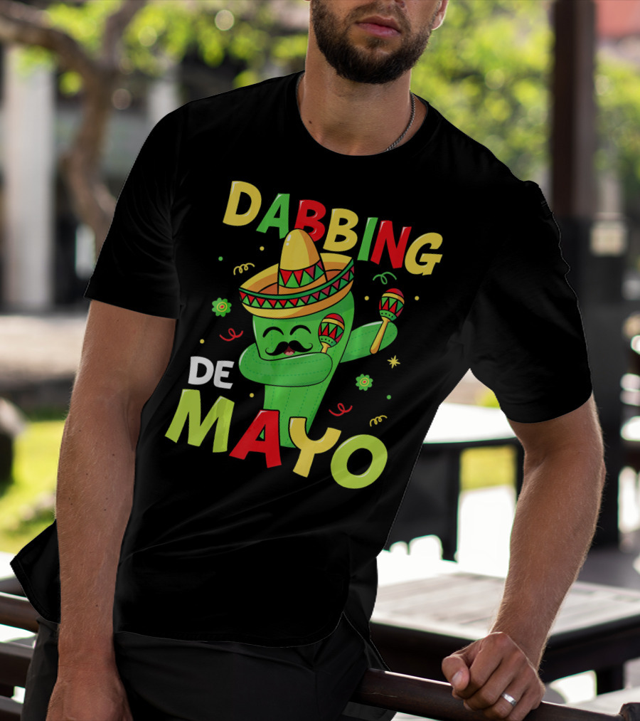 Dabbing Cactus Cinco De Mayo Sombrero Maracas T-Shirt