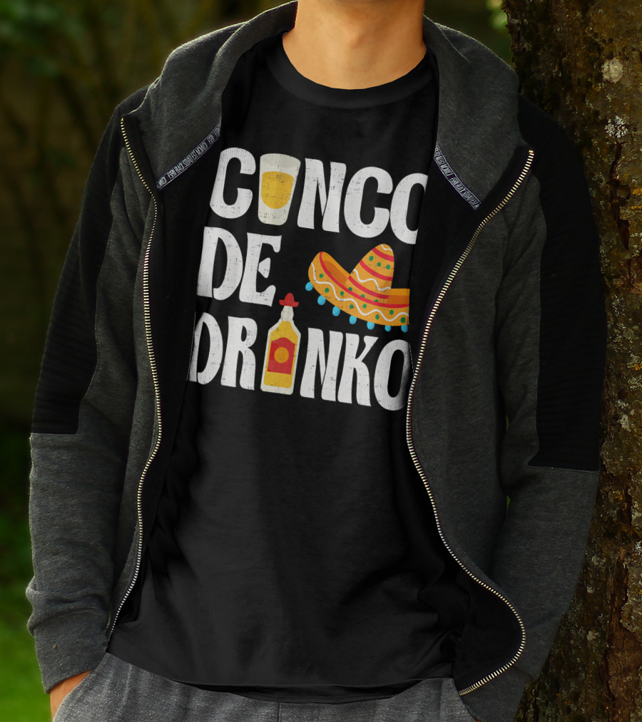 Cinco De Drinko Sombrero Tequila Glass Cinco De Mayo Funny Dr T-Shirt