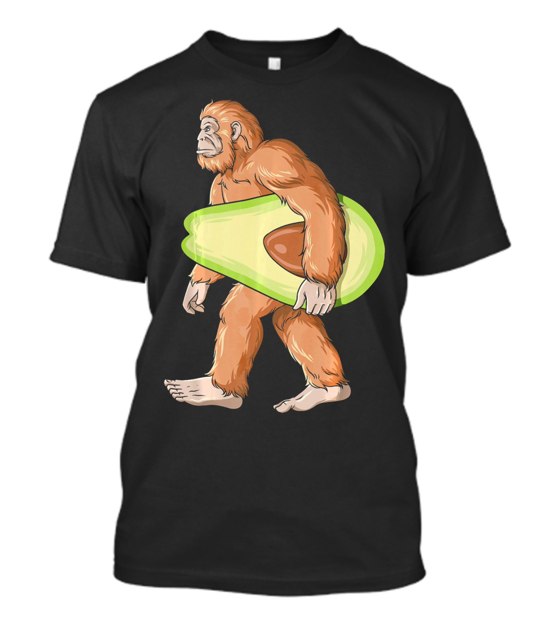 Bigfoot Carrying Avocado Sasquatch Cinco De Mayo Humor T-Shirt