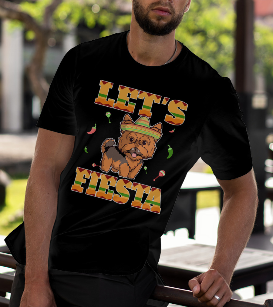 Let's Fiesta Yorkie Dog Cinco De Mayo T-Shirt