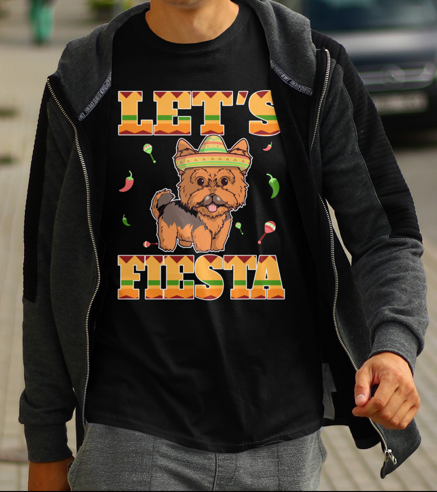 Let's Fiesta Yorkie Dog Cinco De Mayo T-Shirt