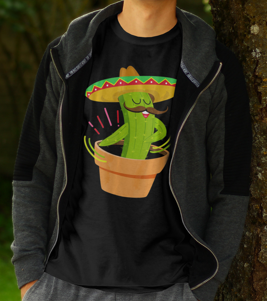 Flossing Cactus Sombrero Dance Cinco De Mayo T-Shirt