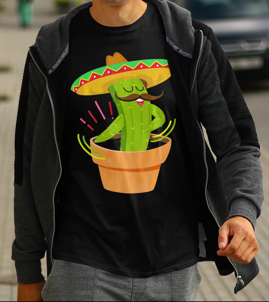 Flossing Cactus Sombrero Dance Cinco De Mayo T-Shirt