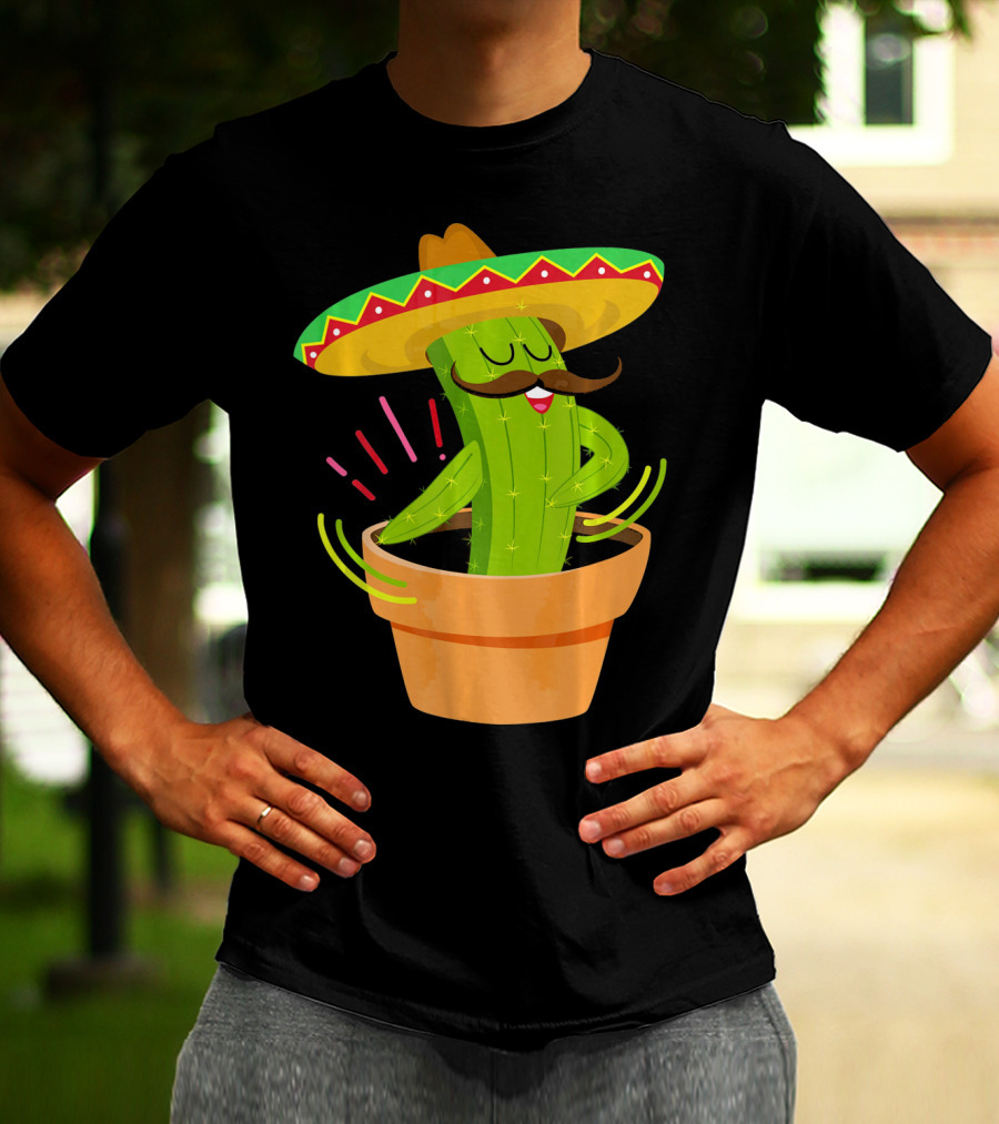 Flossing Cactus Sombrero Dance Cinco De Mayo T-Shirt