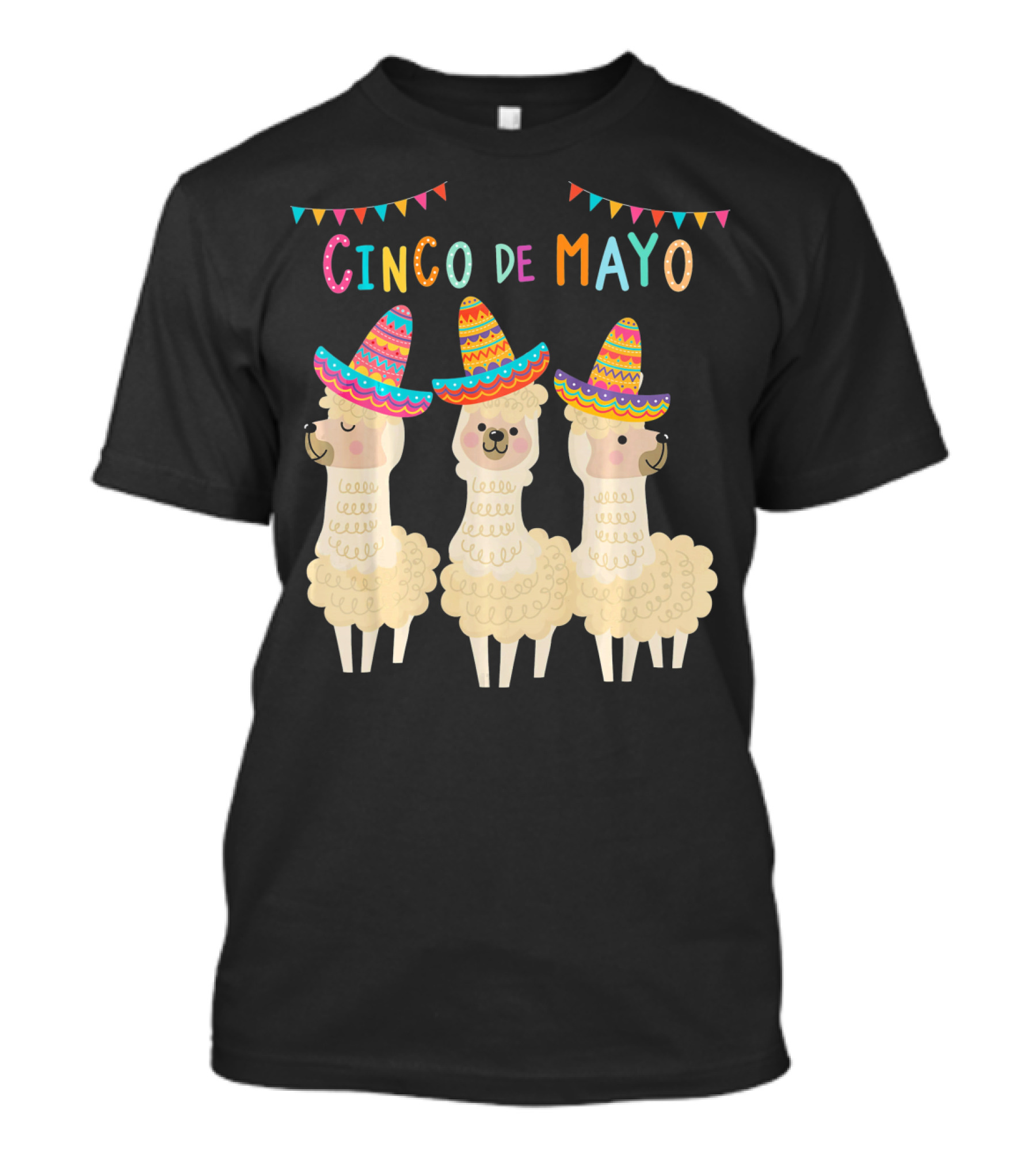 No ProbLlama Cinco De Mayo Llamas In Sombreros T-Shirt