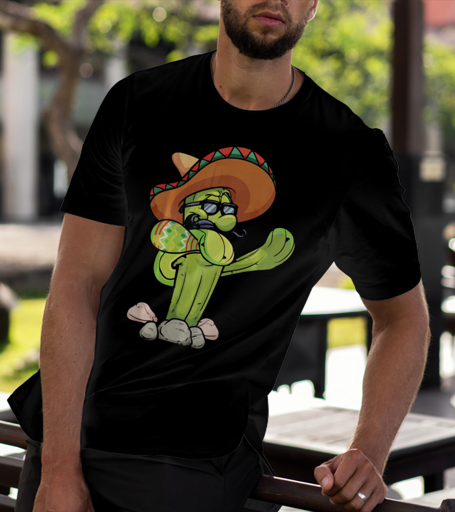 Sombrero Cactus Dabbing Dance Cinco De Mayo T-Shirt