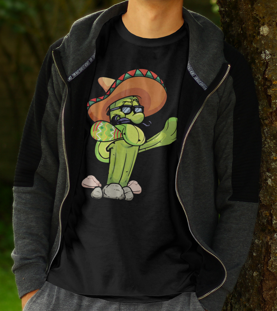 Sombrero Cactus Dabbing Dance Cinco De Mayo T-Shirt