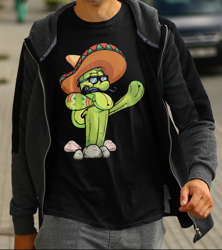Sombrero Cactus Dabbing Dance Cinco De Mayo T-Shirt