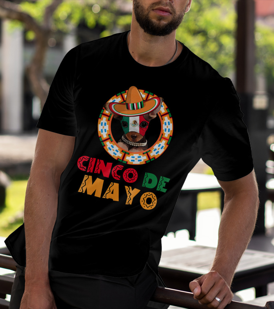 Cinco De Mayo Dog Chihuahua Mexican Sombrero T-Shirt